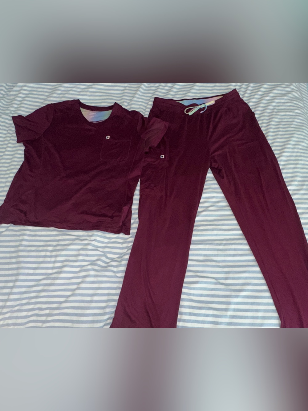 Women's Burgundy Scrub Set